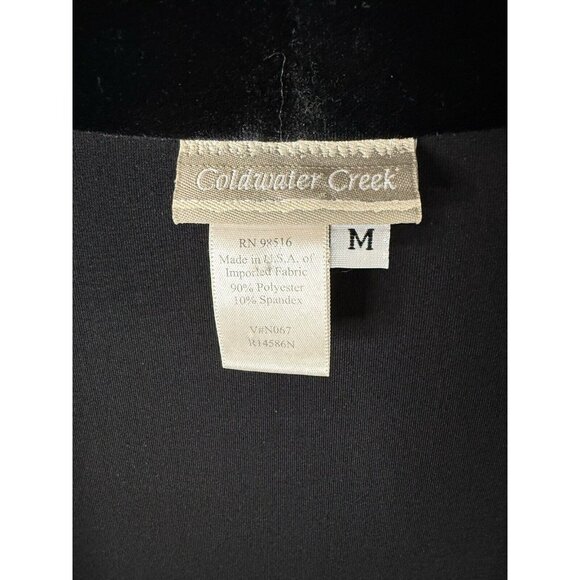 Coldwater Creek Velvet Maxi Dress Womens M Black Whimsy Goth Witchy Long Sleeve - Picture 3 of 8